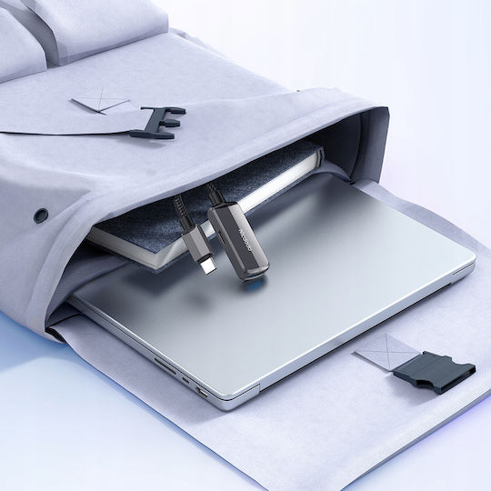 Mcdodo Μετατροπέας USB-C male σε USB-A / USB-C female Γκρι 1τμχ CA-2830