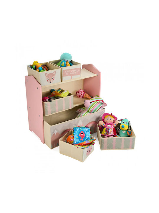 U-Grow U-Grow Holzspielzeug-Organisator Rosa 63x30x60cm