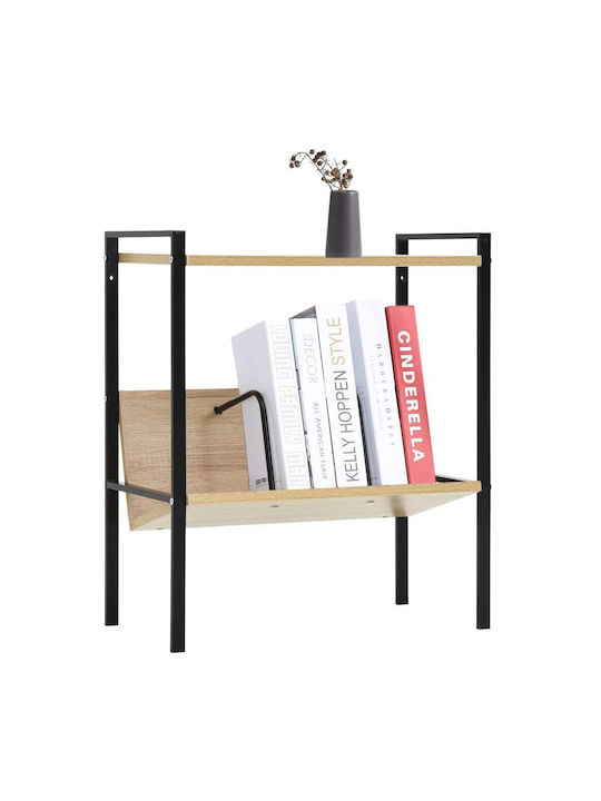 Bookcase Black/Oak 52x28x59cm