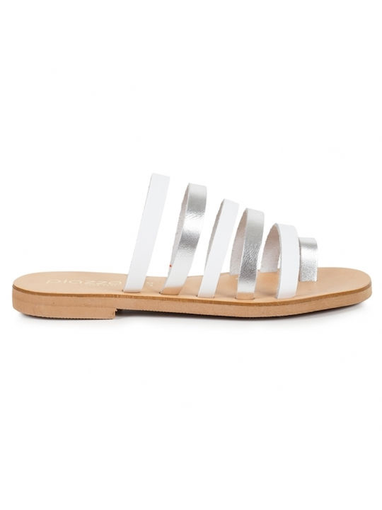 WOMEN'S HANDRAILED SANDALS WITH LURKS IN METAL COLORS - White 15881