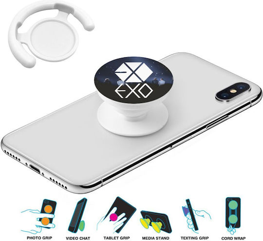Koupakoupa Pop Socket for Mobile Phone Exo Band Korea White