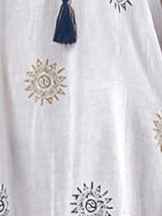 Verde Feminin Caftan de Plajă Alb