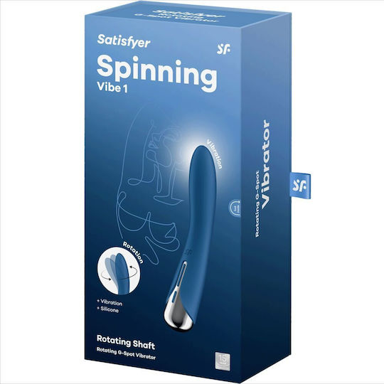 Satisfyer Spinning Vibe 1 Mini Κλασικός Δονητής 12cm Μπλε