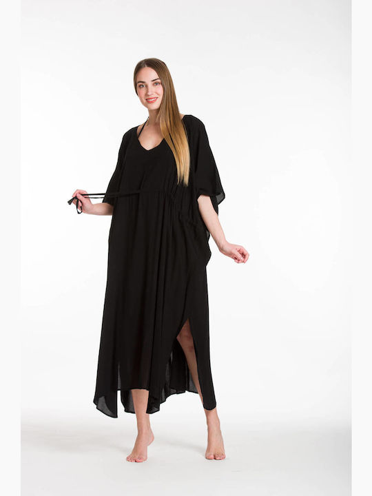 Rima Beachwear Γυναικείο Καφτάνι Παραλίας Μάυρο