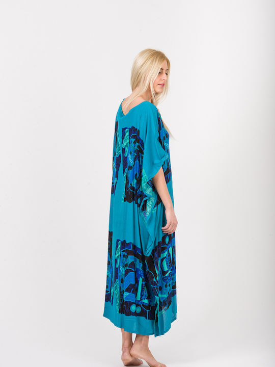 Rima Beachwear Damen Kaftan Strand Turquoise