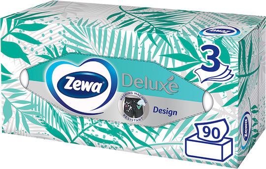 Zewa Deluxe Design Box 90 Χαρτομάντηλα 3 Φύλλων (1 Κουτί)
