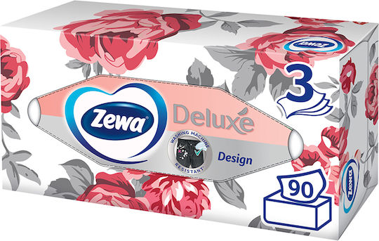 Zewa Deluxe Design Box 90 Χαρτομάντηλα 3 Φύλλων (1 Κουτί)