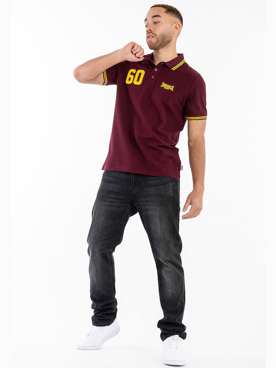 Lonsdale Bluza Bărbătească Polo Oxblood/yellow