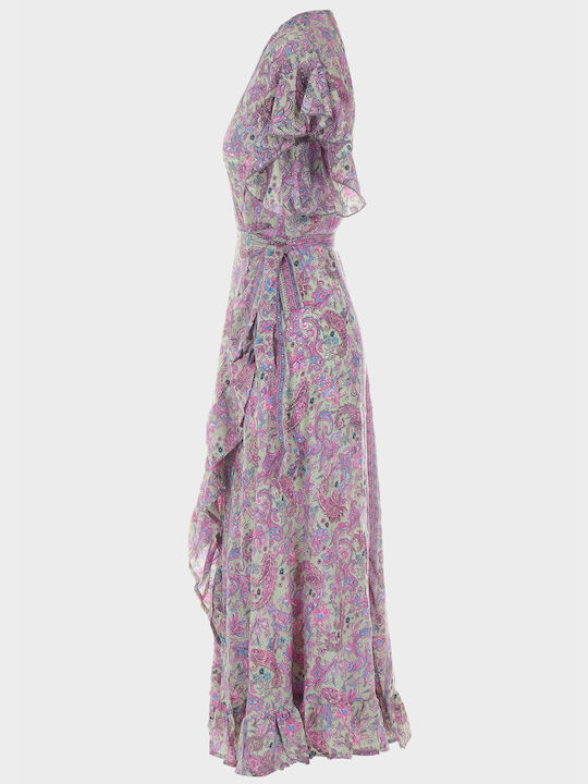 G Secret Kleid Wickel mit Rüschen purple