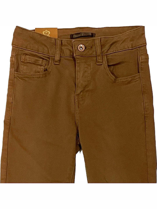 Γυναικείο Jean Παντελόνι με Σκισίματα σε Skinny Εφαρμογή Καφέ