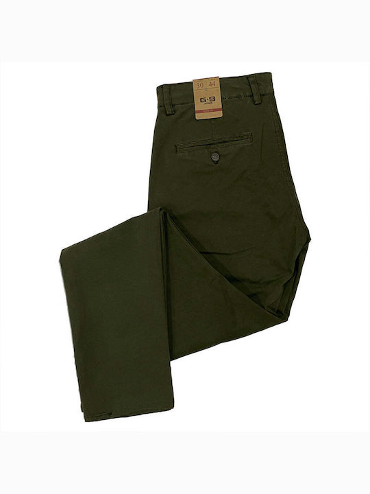 Ustyle Men's Trousers Chino Oil Green