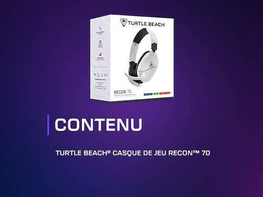 Turtle Beach Recon 70 Over Ear Gaming Headset with 3.5mm Connectivity White for Nintendo Switch PC PS4 PS5 XBOX