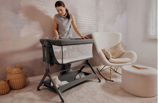 Lionelo Λίκνο Leonie Plus με Στρώμα, Πλαϊνό Άνοιγμα και Ρόδες Beige Sand