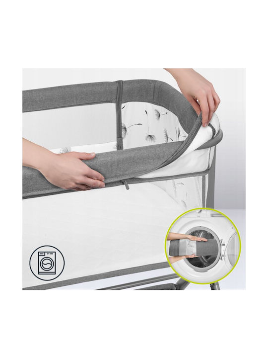 Lionelo Λίκνο Leonie Plus με Στρώμα, Πλαϊνό Άνοιγμα και Ρόδες Beige Sand