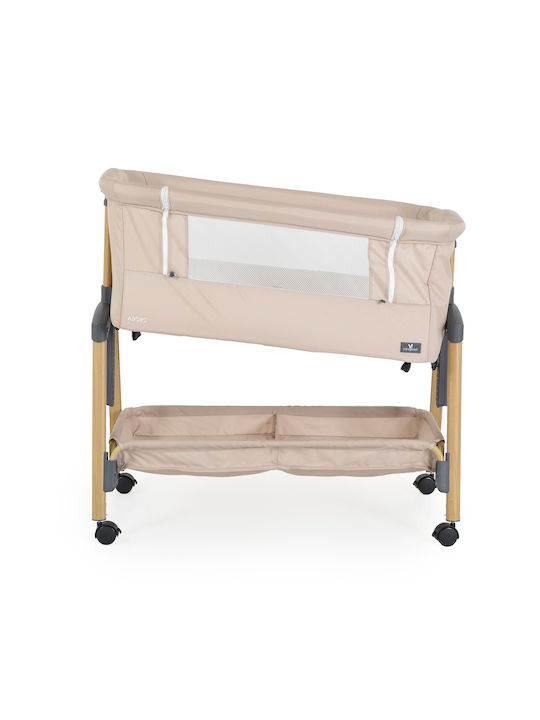 Cangaroo Cradle Adoro with Mattress, Side Opening, and Wheels Khaki