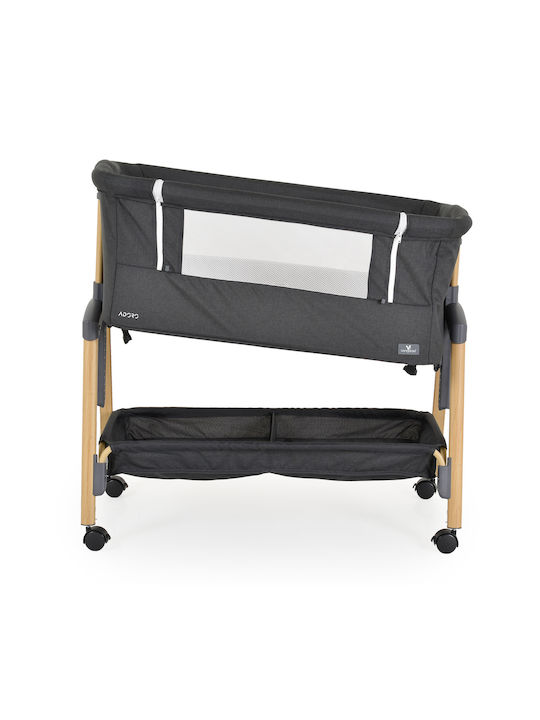 Cangaroo Cradle Adoro with Mattress, Side Opening, and Wheels Black