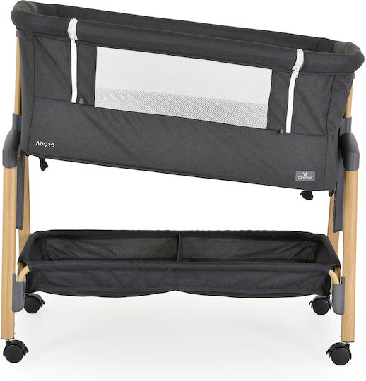 Cangaroo Cradle Adoro with Mattress, Side Opening, and Wheels Black Cangaroo Cradle Adoro with Mattress, Side Opening, and Wheels Black