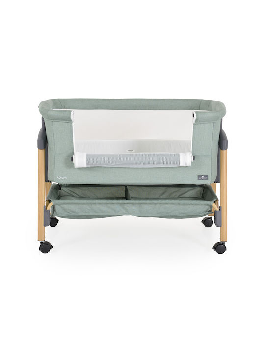 Cangaroo Cradle Adoro with Mattress, Side Opening, and Wheels Green