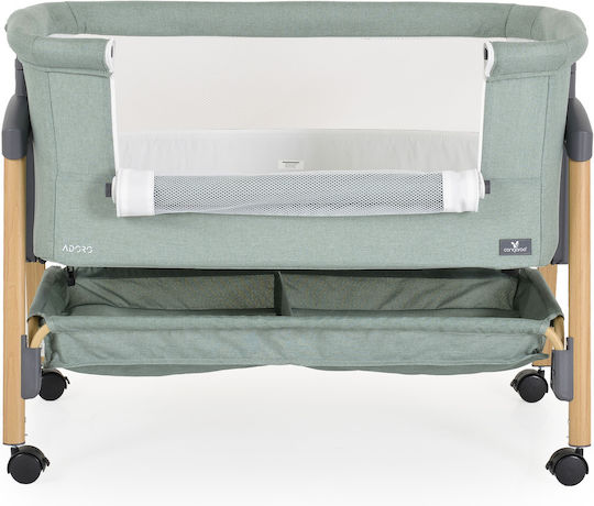 Cangaroo Cradle Adoro with Mattress, Side Opening, and Wheels Green