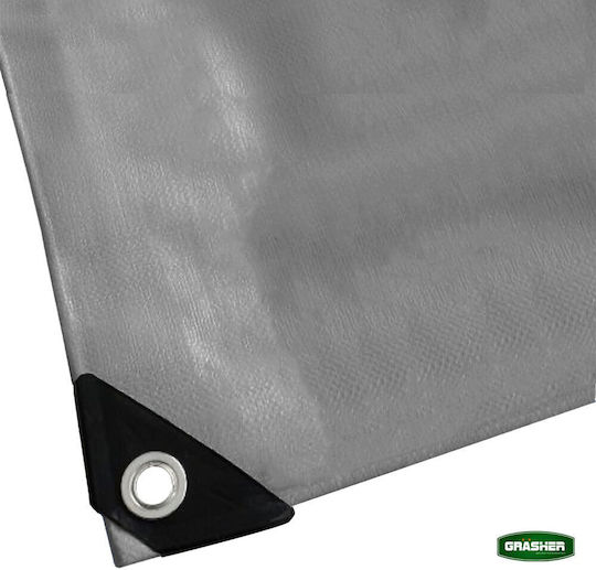 Grasher Waterproof Tarpaulin 250gr/m² 8x5m. Heavy Duty Gray