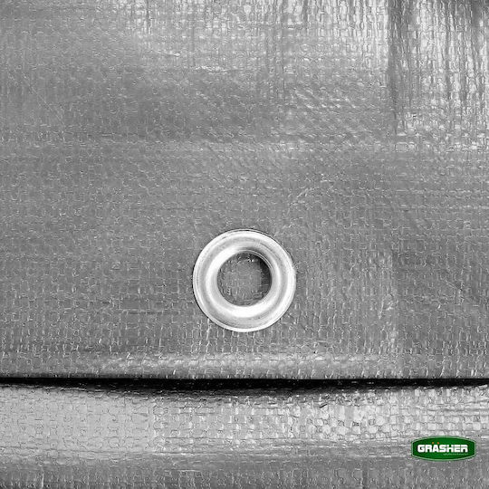 Grasher Waterproof Tarpaulin 250gr/m² 12x8m. Heavy Duty Gray