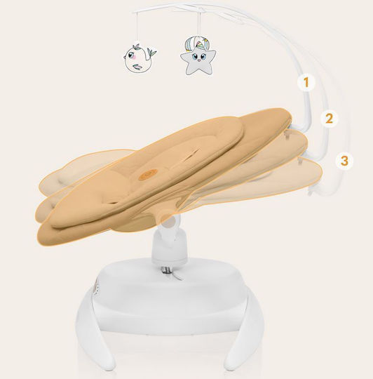 Lionelo Ηλεκτρικό Relax Μωρού Mell με Μουσική Beige Sand για Παιδί έως 9kg