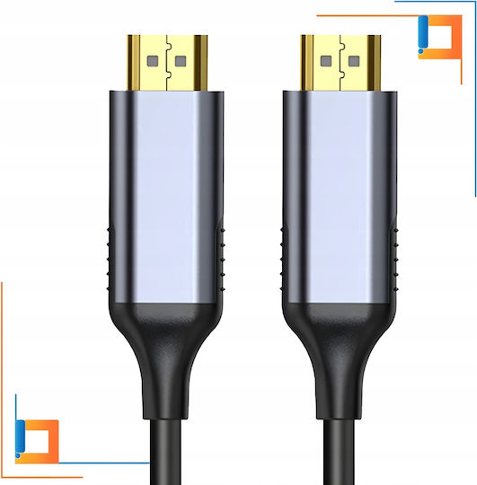 HDMI 2.1 Ултра Висока Скорост 48Gbps 4K 120Hz HDR VRR HDMI Кабел HDMI Мъжки - HDMI Мъжки 1м Сив