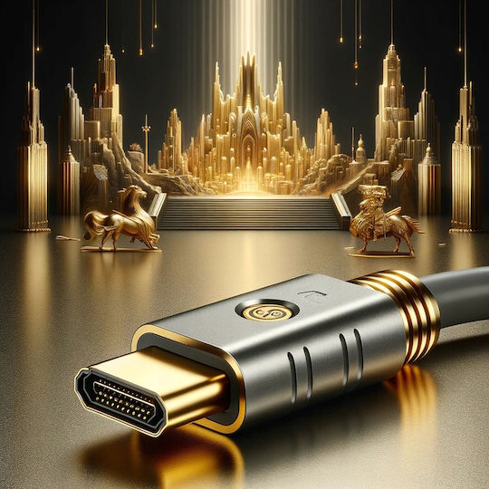 HDMI 2.1 Ultra High Speed 48Gbps 4K 120Hz HDR VRR Cable HDMI male - HDMI male 15m Γκρι