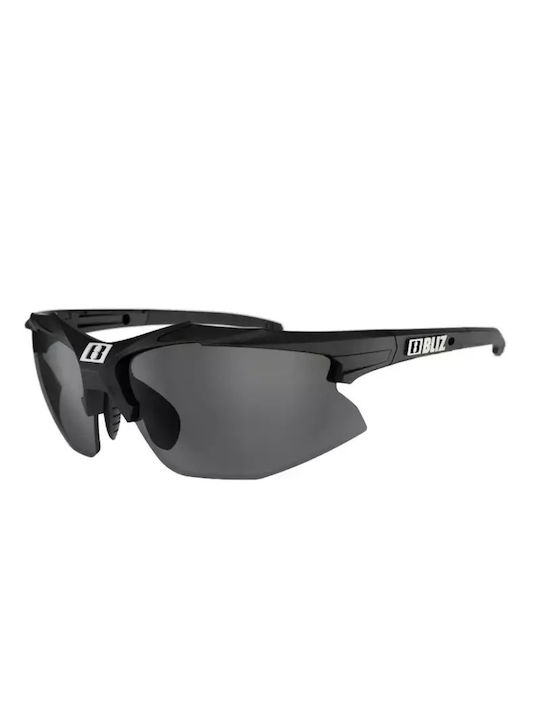 Bliz Hybrid Small Sunglasses with Black Plastic Frame and Black Lens