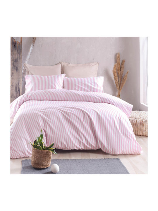 Rythmos Diva Σετ Σεντόνια Υπέρδιπλα με Λάστιχο 165x205+29εκ. Ροζ (4τμχ)