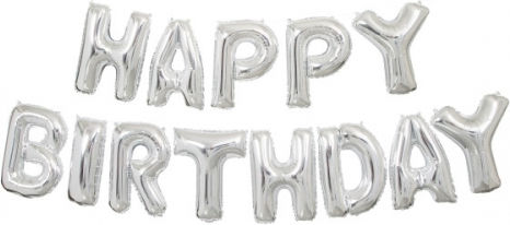 Folienballons verschiedene Buchstaben Silber 82 cm Typ V