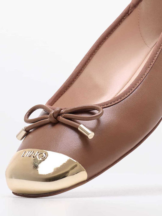 Liu Jo Lederne Damen Ballerinas in Tabac Braun Farbe