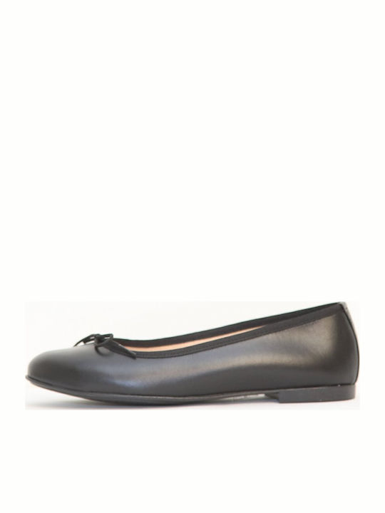 Lederne Damen Ballerinas in Schwarz Farbe