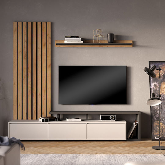Unitate TV pentru sufragerie Claironse Charcoal L225xA37.6xÎ210buc