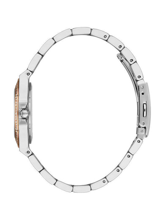 Beverly Hills Polo Club Crystals Watch with Silver Metal Bracelet