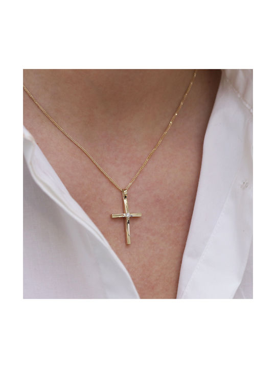 Damen Gold Kreuz 14K