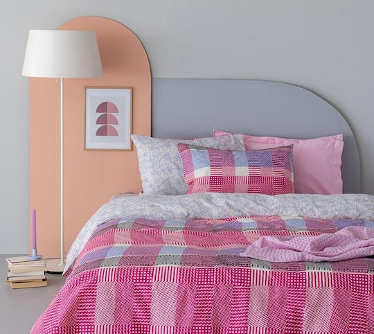 Palamaiki Fashion Life Σετ Σεντόνια Μονά με Λάστιχο 110x200+30εκ. Ροζ (3τμχ)