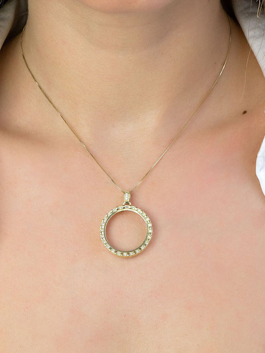 Kiriakos Gofas Charm with Stones made of 14K Gold
