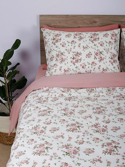 Sunshine Sheet Set with 1 Pillowcase Double 200x270cm. Cotton Feelings 929 Pink 2pcs