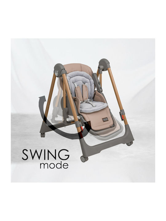 Bebe Stars Nuovo Foldable Highchair 2 in 1 with Adjustable Height Mocha