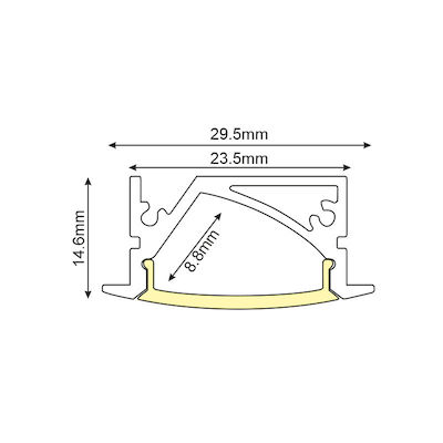 Aca Profil de aluminiu pentru banda LED cu Opal Capac