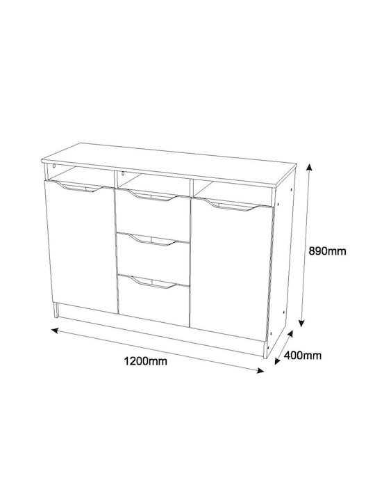 Kindermöbel Gray 120x40x89cm