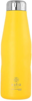 Estia Travel Flask Save the Aegean Reciclabil Sticlă Termos Oțel inoxidabil Fără BPA Pineapple Yellow 500ml 01-9007