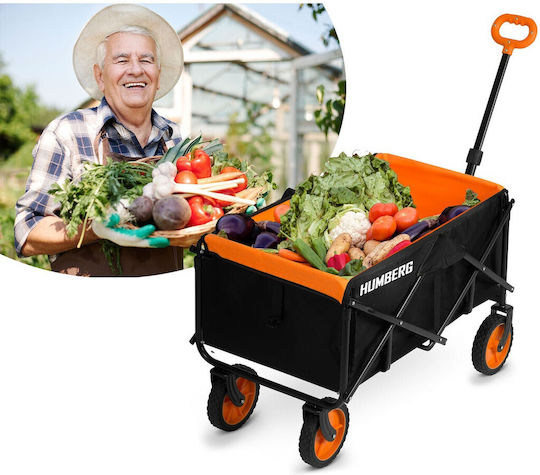 Foldable Garden Cart Metallic Four-wheel 100lt