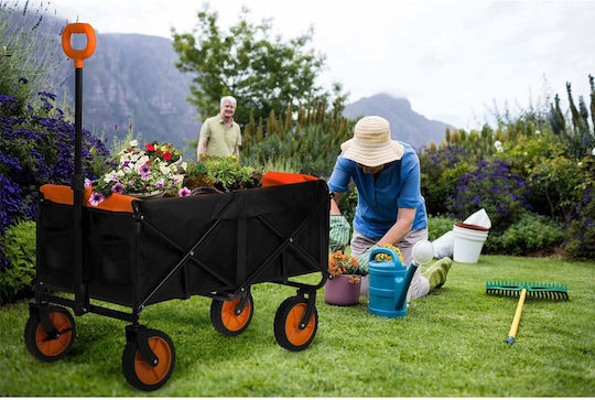 Foldable Garden Cart Metallic Four-wheel 100lt