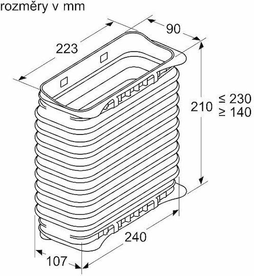 Bosch Удължаване на комина за аспиратор Съвместима с Bosch 22.3x9см