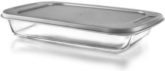 Ibili Rectangular Vas de Gătit Rezistent la Căldură Sticlă cu Capac 1600ml 1buc