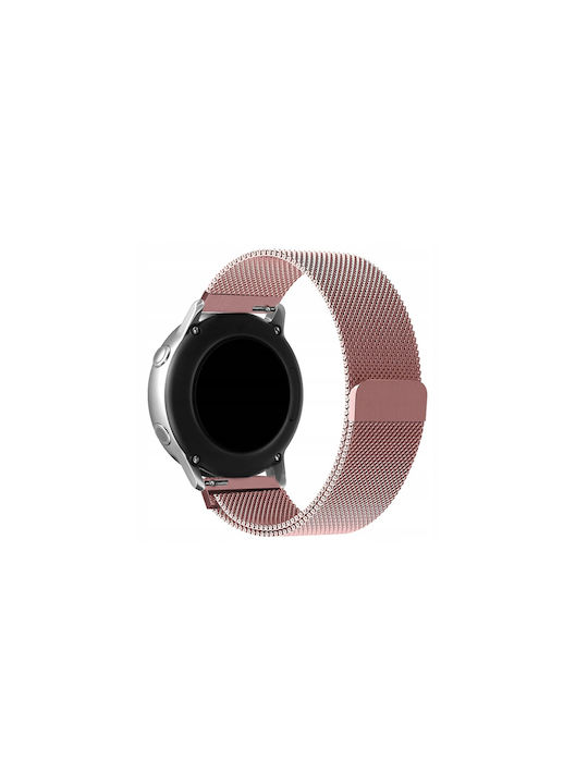 Spacecase Milanese Universal Μεταλλικό Λουράκι Smartwatches 20mm Ανοξείδωτο Ατσάλι Pink 5903943240715