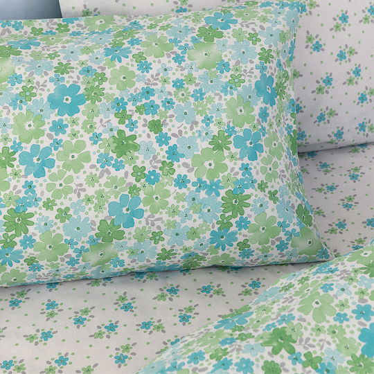 Palamaiki Сет Чаршафи 170x260см. Menta на цветя FL6232 3бр