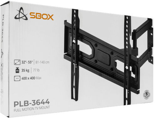 Sbox PLB-3644-2 Suport TV de perete până la 55" și 35kg Argintiu